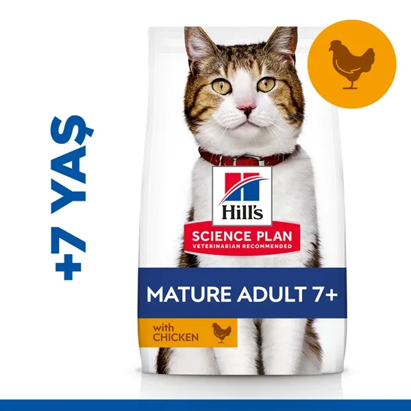 Hills Mature +7 Tavuklu Yaşlı Kedi Maması 1.5KG