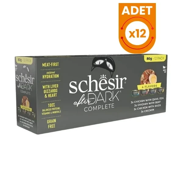 Schesir After Dark Et Suyunda Karışık Lezzetler Yetişkin Konserve Kedi Maması