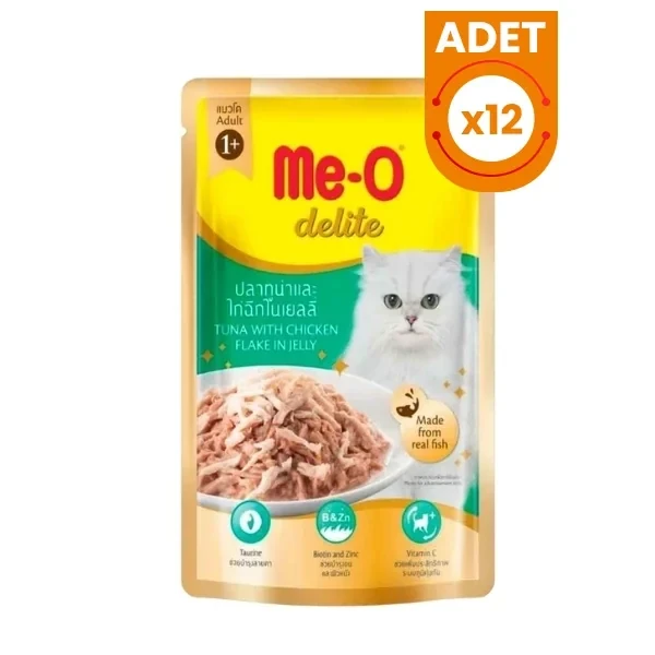 Meo Delite Tavuklu ve Ton Balıklı Pouch Yetişkin Konserve Kedi Maması