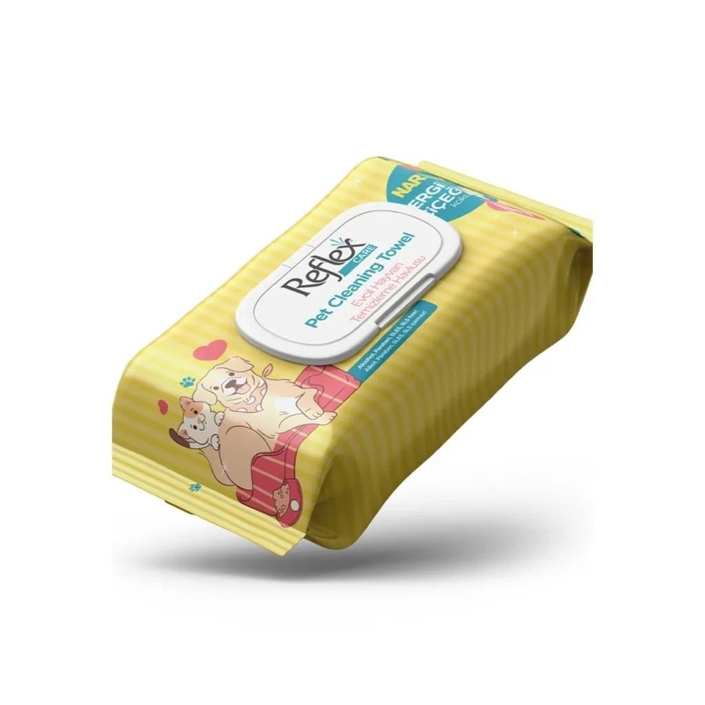Reflex Care Nergis Kokulu Kedi ve Köpekler için Hijyenik Temizleme Havlusu 50 ADET